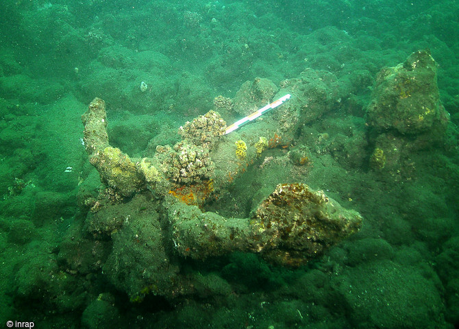 Ancre découverte lors du diagnostic de la nouvelle route du littoral