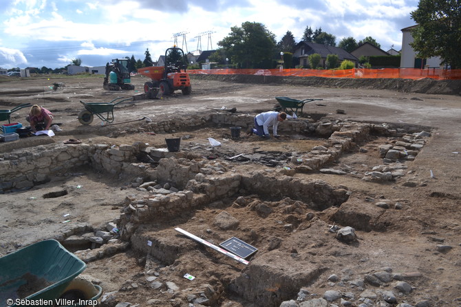 Vue générale du chantier en cours de fouille à Montoy-Flanville (Moselle)