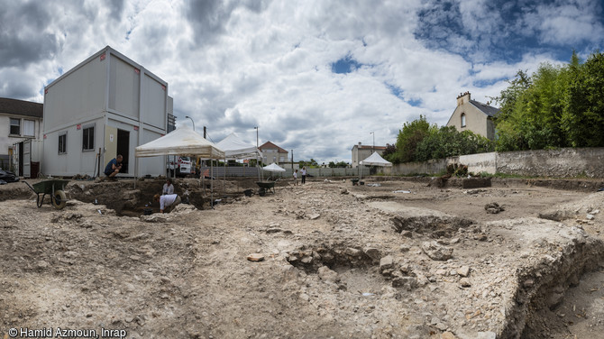 Vue générale du site archéologique de la ville antique de Meaux (Seine-et-Marne).