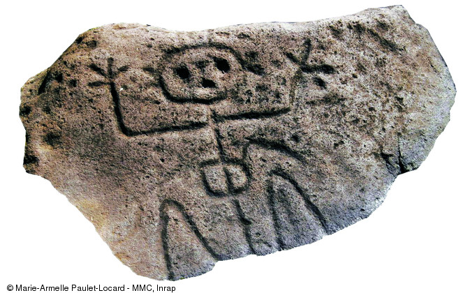 Pétroglyphe de l'anse des Galets (Guadeloupe), époque précolombienne.
